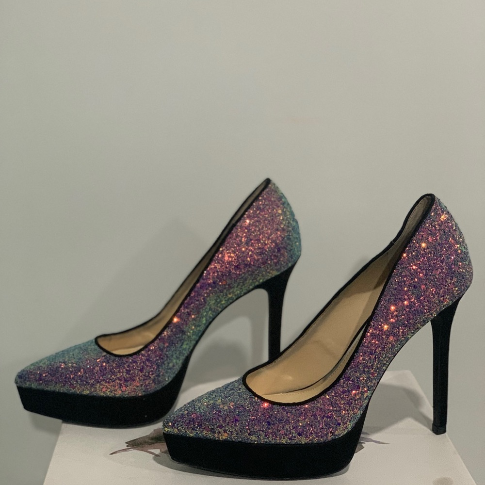 JESSICA SIMPSON Womens Pink Iridescent Lael Stiletto Slip On Pumps
